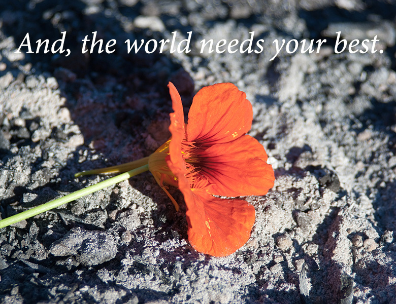 And the world needs your best.