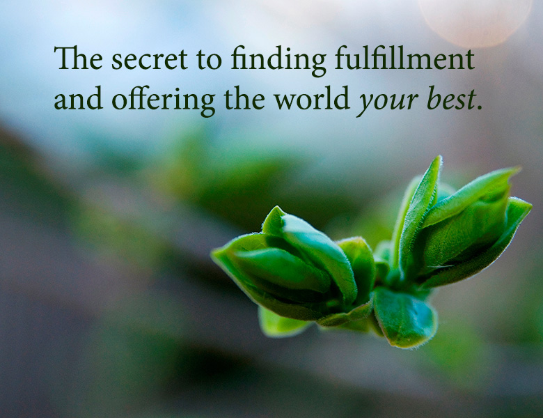 The secret to finding fulfillment and offering the world your best.