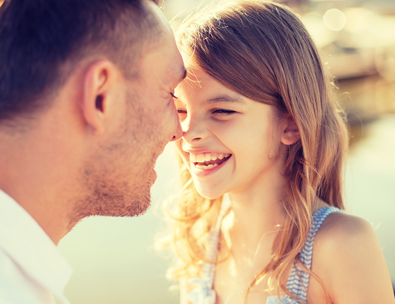 A father and daughter and mindful parenting. 